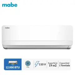 Mabe - Aire Acondicionado Tradicional 12,000 Btu Solo Frío 110V Mmt12Cabwcaaxm8