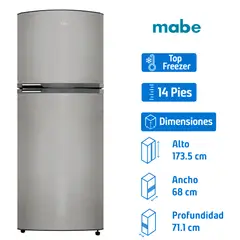 Mabe - Refrigerador 14 pies 3 Convencional Gris Rme360Pvmrm0