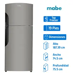 Mabe - Refrigerador 19 pies Inox Mate RMS510IVMRM0
