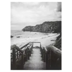 Just Home Collection - Canvas Beach B/W Steps 60x80