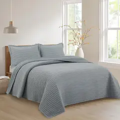Just Home Collection - Quilt Urba Velvet King Gris