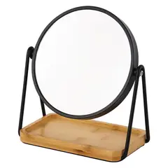 Just Home Collection - Espejo Redondo Bambu Negro