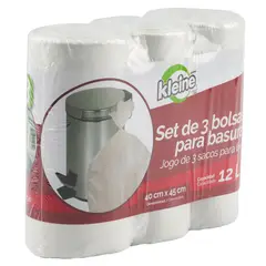 Kleine Wolke - Bolsas de Basura Blancas 12 Litros 40x45cm