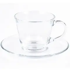 Just Home Collection - Set Taza y Plato Vidrio 190ml