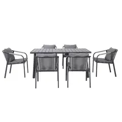 Just Home Collection - Juego de Comedor Metal Catar 6p