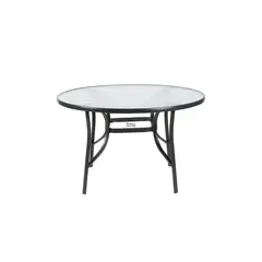 Just Home Collection - Mesa Redonda Metal y Vidrio 120cm