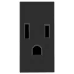 Bticino - Tomacorriente 2P+T, 15A 127V, 1 Módulo, Negro Mate