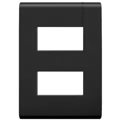 Bticino - Placa de 2 Módulos con Chasis de Resina, Negro Mate