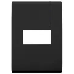 Bticino - Placa de 1 Módulos con Chasis de Resina, Negro Mate