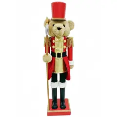 Dear Santa - Figura Decorativa Navideña Oso Cascanueces Plástico 80 cm A