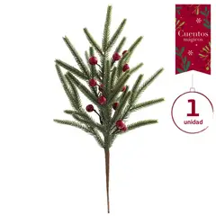 Dear Santa - Rama Decorativa Navideña con Hojas y Bayas 38 cm Colección Magia en Casa