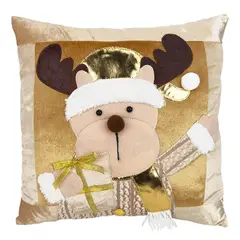Dear Santa - Figura Decorativa Navideña Cojín Reno 38 cm Colección Noche Dorada
