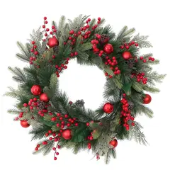 Dear Santa - Corona Navideña de Pino con Adornos 60 cm