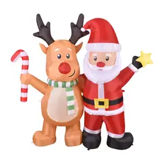 Dear Santa - Inflable de Navidad Santa y Ciervo 150 cm