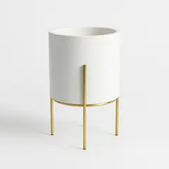 New Garden - Maceta Hortensia Blanca con Base Dorada