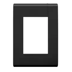Bticino - Placa de 3 Módulos con Chasis de Resina, Negro Mate