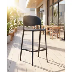 Just Home Collection - Set de 2 sillas Bar Nardi Negra