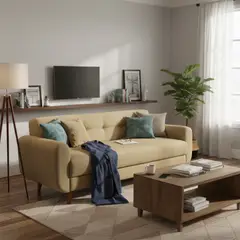 Ikasa Muebles - Sofa 3 Plazas Capitonado Athenas Beige