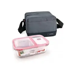 Iris - Lonchera + 1 cont vidrio gris