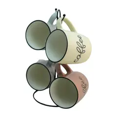 Top Choice - Jgo 4 tarros porcelana 360 ml 4 colores con organi