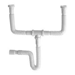 Miber - Desagüe doble flexible para fregadero