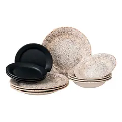 Cinsa - Vajilla Absolute Black 12 Piezas