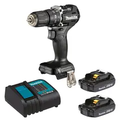 Makita - Rotomartillo Inalámbrico 1/2" + 2 Baterías + 1 Cargador Negro 18V