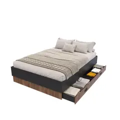 Maderkit - Base Cama Matrimonial con Gavetas Wengue