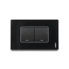 Veto - Apagador Doble Placa Cristal Negro