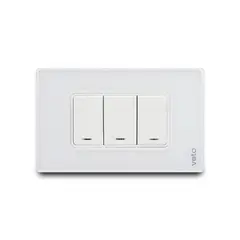 Veto - Apagador Triple Placa Cristal Blanco