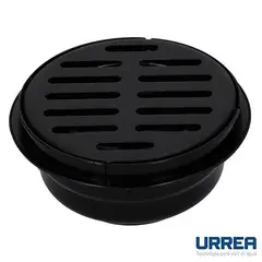 Urrea - Coladera Universal Redonda Negra de Acero Inoxidable