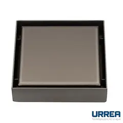 Urrea - Coladera Cuadrada con rejilla Gun Metal