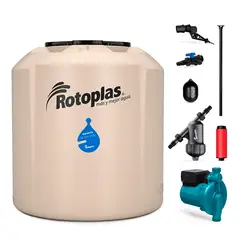 Rotoplas - Tinaco Plus 1,100L con Bomba Presurizadora 1/2 HP