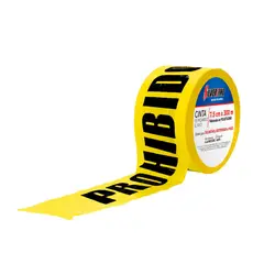 Silverline - Cinta de Polietileno "Prohibido el paso" 7.5 cm X 300 m X 0.3 mm