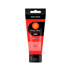 POLITEC - Pintura Acrilica Heavy Body Rojo 100 ml