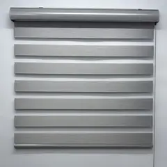 Home Collection - Persiana Enrollable Duo Wood Premium Gris 150Cmx180Cm