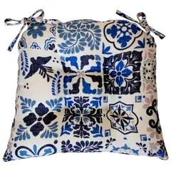 Blancos Pileso - Cojin silla mosaico azul 36x40