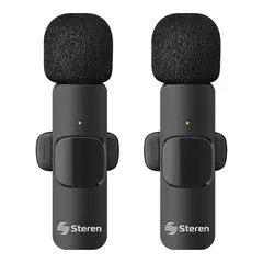 Steren - Kit de Micrófonos Inalámbricos de Solapa,