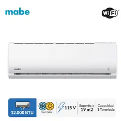 Mabe - Aire Acondicionado Tradicional 12,000 BTU Solo Frío 115V WiFi Ready MMT12CABWCAM3