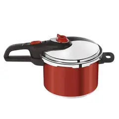 T-Fal - Olla A Presión Secure Alimunio Roja De 6L Con 5 Sistemas De Seguridad Y Dos Niveles De Cocción T-Fal, P2624632