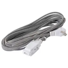Iusa - Extensión Tejida Doméstica para Interiores 2 m, Negro con Blanco