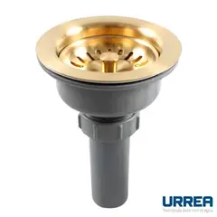 Urrea - Contracanasta Clásica de Acero Inoxidable, Oro