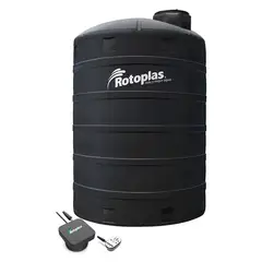 Rotoplas - Tanque Vertical Estándar Con Sensor Nivel 10,000L, Negro