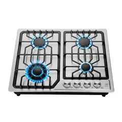Avera - Parrilla de gas 4 quemadores 58 cm en acero inoxidable