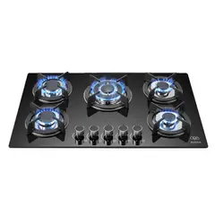 Avera - Parrilla de gas 5 quemadores 77 cm en vidrio templado
