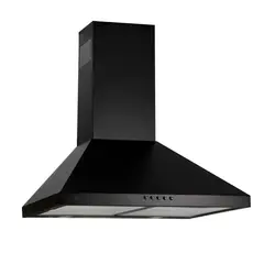Avera - Campana de cocina de pared piramidal 60 cm en acero inoxidable - Negro