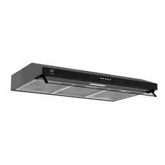 Avera - Campana de cocina de pared 80 cm acero inoxidable con bisel de vidrio - Negro