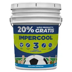 Impercool - Impermeabilizante Cubeta Especial Futbol 3Años 22.7L Blanco