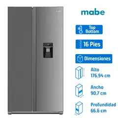 Mabe - Refrigerador Side by side 16 pies cúbicos (442 L) Inox - MSM521LMLSS0