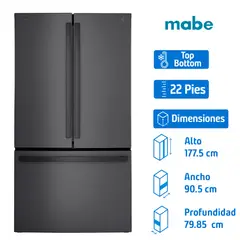 Mabe - Refrigerador Bottom Freezer 620 L (21 pies) Dark Slate GE Profile - PWN22JEWCDS